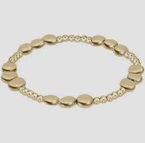 Gold Honesty Joy Pattern Bracelet, 6mm