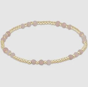 Gemstone Gold Joy Bead Bracelet, 3mm, Color: Pink Opal