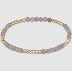 Gemstone Blissful Pattern Bead Bracelet, 2.5mm, Color: Pink Opal