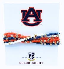 Collegiate 6 Bead Bracelet, Design: Auburn