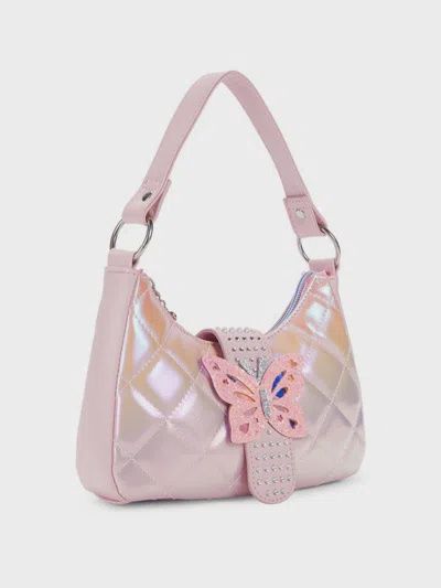 Quilted Butterfly Buckle White Hobo