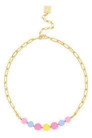 Glass Bead Metal Link, Multicolor