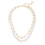 Lenna Layered Link Necklace, Lavender
