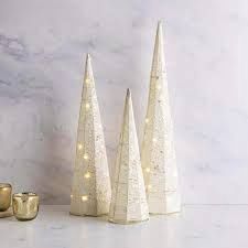 White Light Up Tree Cone