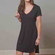 Claire Short Sleeve Nightshirt, Black