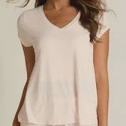 Classic V Neck Tee Shirt, Pink