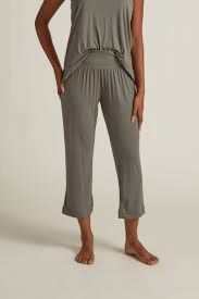 Wide Leg Capri, Earl Grey