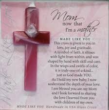 Glass Cross Keepsake, Mom