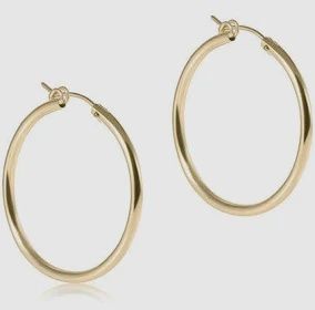 Gold Round Hoop, Smooth 1.25&quot;