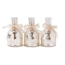 Mercury Glass Bottle w Ribbon
