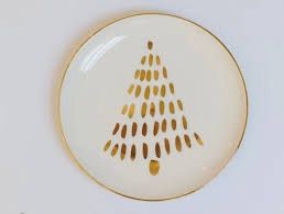 Gold Tree Appetizer Plate