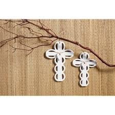 Scalloped Ceramic Cross, Medium
