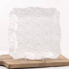 Star Embossed Square Platter