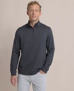 Southern Tide Schooner 1/4 Zip, Color: Black, Size: AM