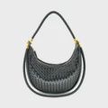 Mini Woven Hobo Bag, 2799, Color: Black