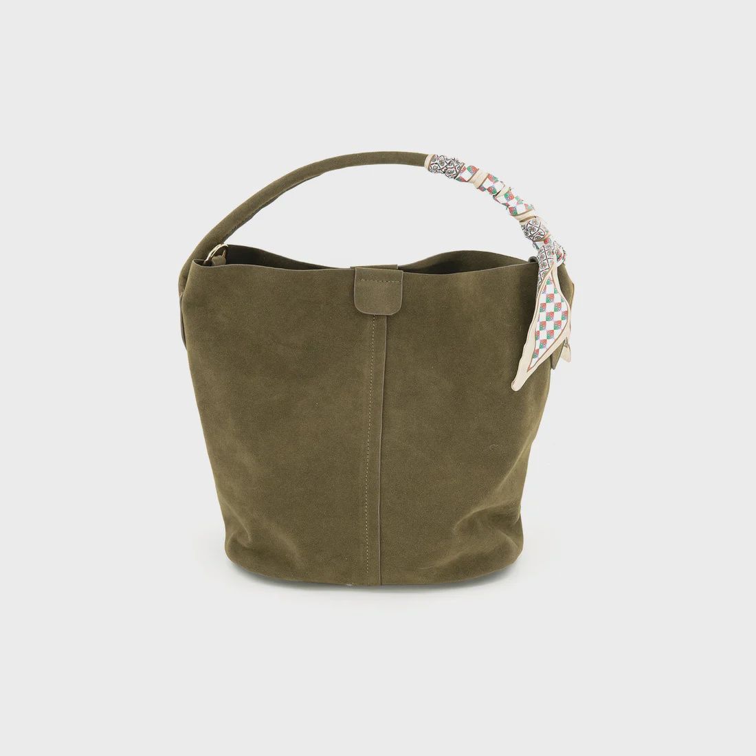 Suede Bucket Bag, 2795, Color: Olive