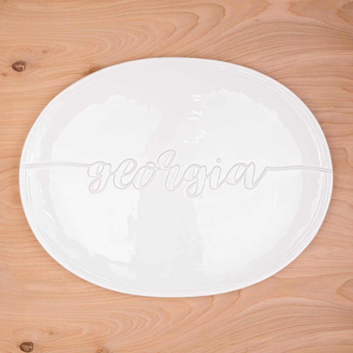 Bulldog Embossed Platter