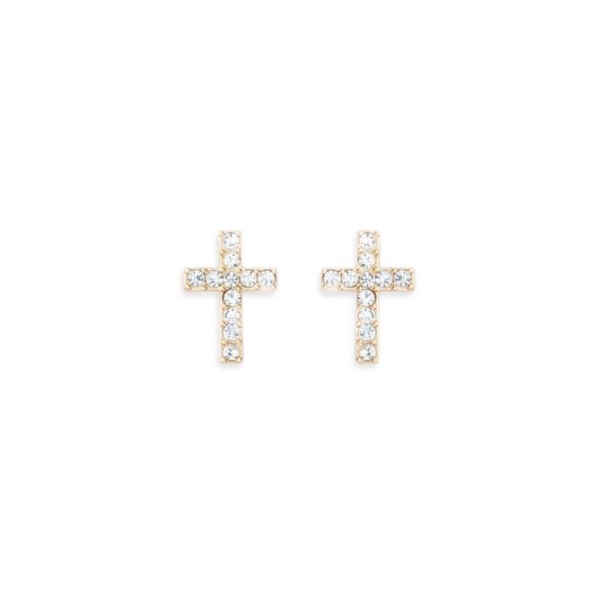 Spartina Have Faith Stud Cross, Gold