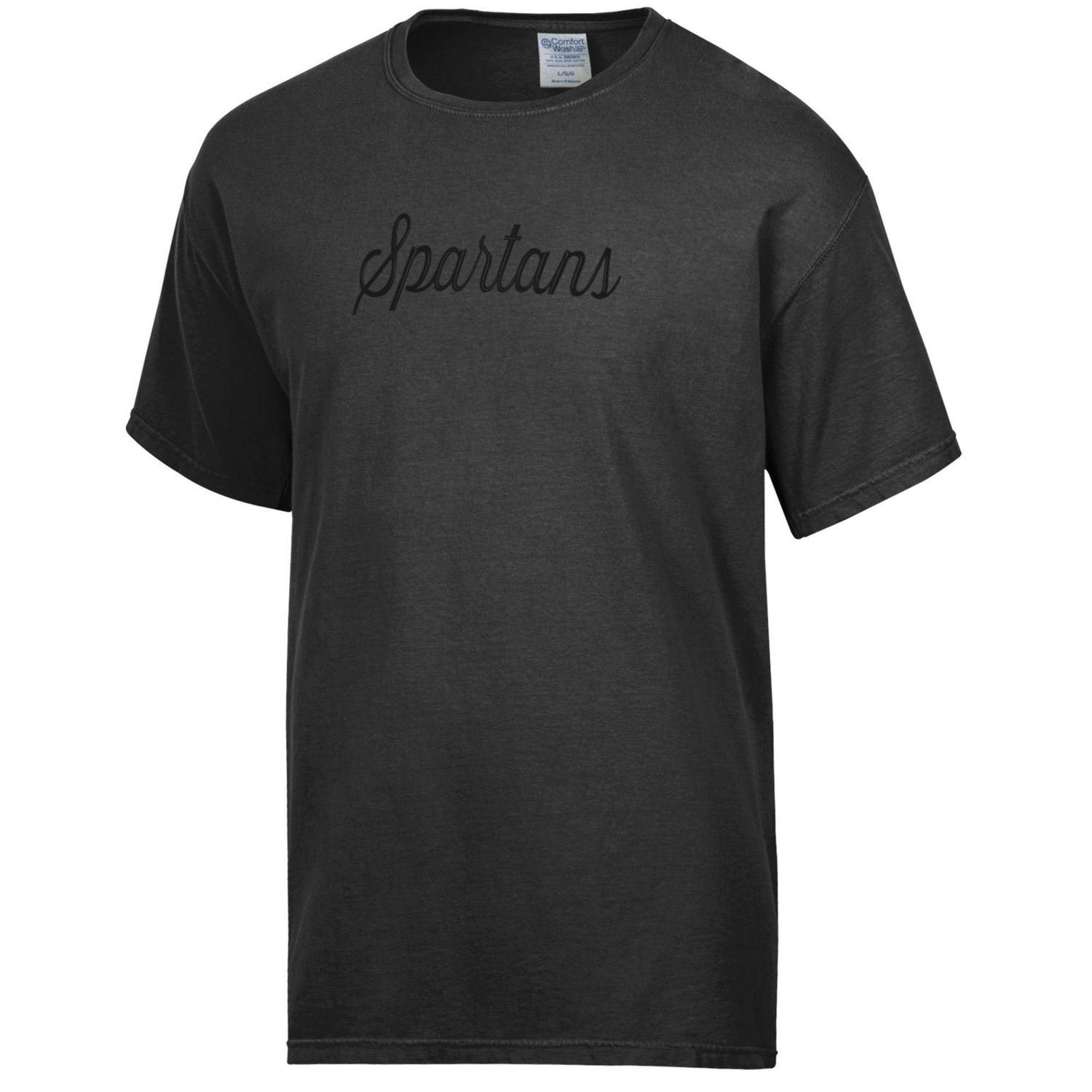 Comfort Wash Spartans Embroidered Tee, Color: Black, Size: AS