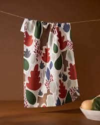 Cut Paper Leaves Tea Towel