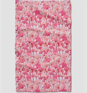 Pink Florals Tea Towel