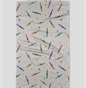 Colored Crayons Tea Towel