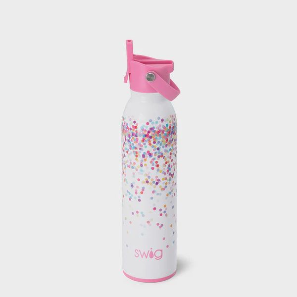Flip + Sip Water Bottle, 20 oz, Design: Confetti