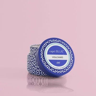 Volcano Printed Travel Tin, 8.5 oz, Design: Signature Blue