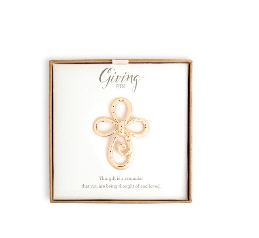 Gold Cross Giving Pin