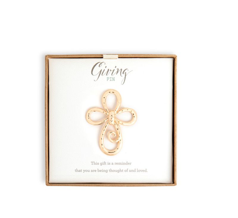 Gold Cross Giving Pin