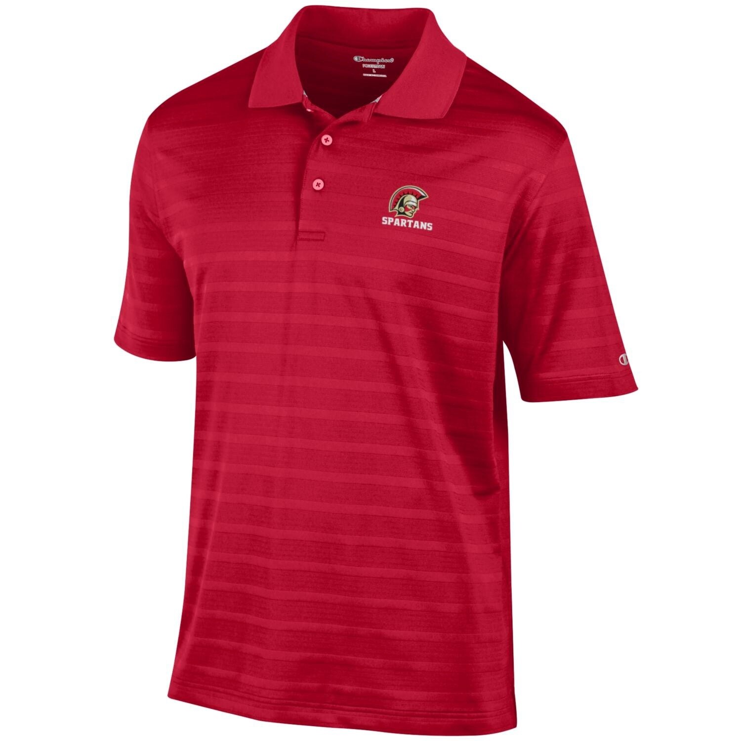 Men's Textured Stripped Polo 23cmtp, Color: Scarlet, Size: AS