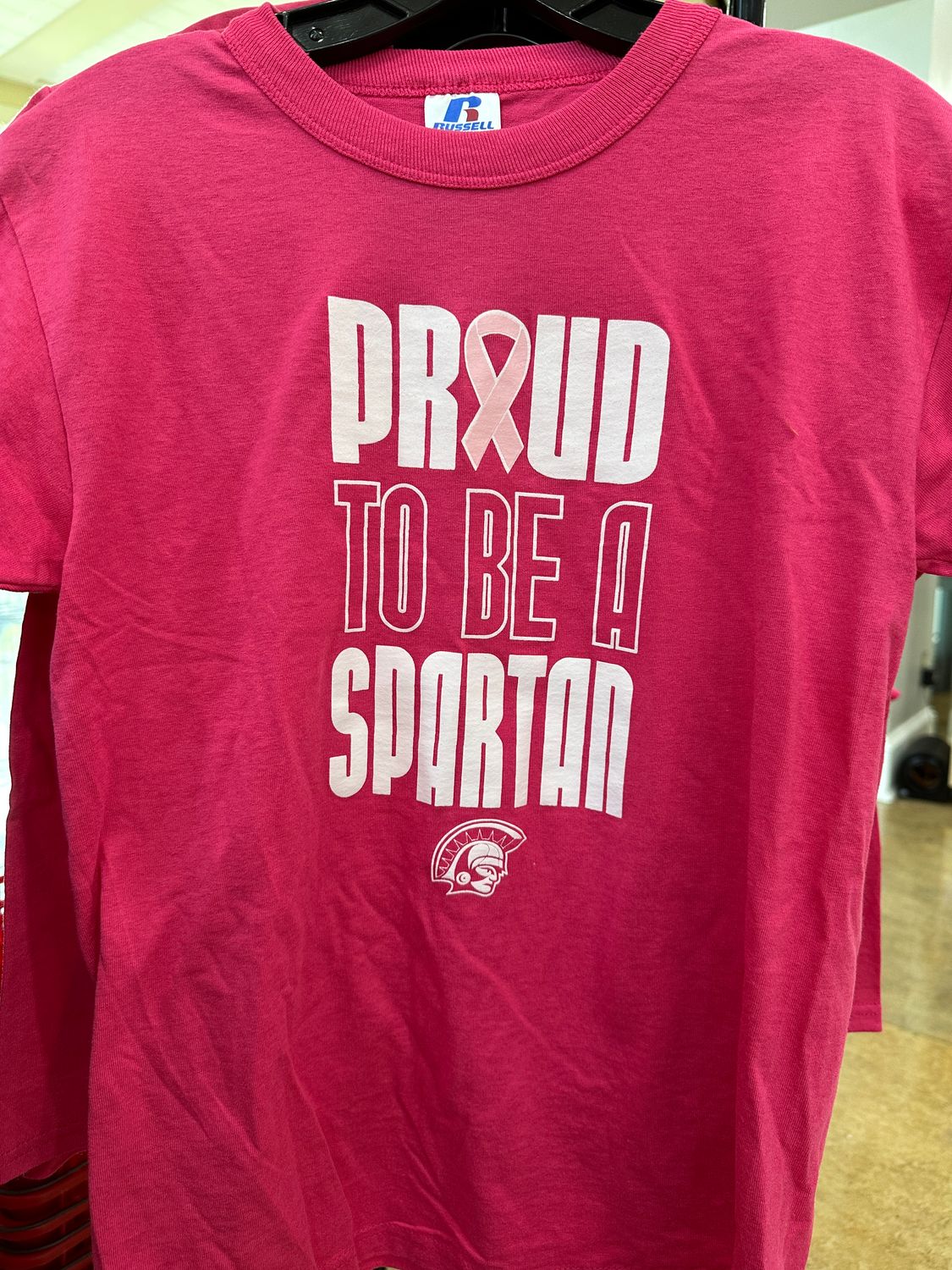 Proud to be a Spartan Pink Ribbon Youth Tshirt