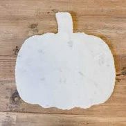 Pumpkin Shaped Marble Serving Board White/Gold