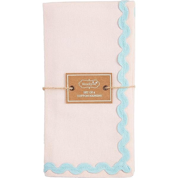 Pastel Ric Rac Napkin Set, Color: Pink