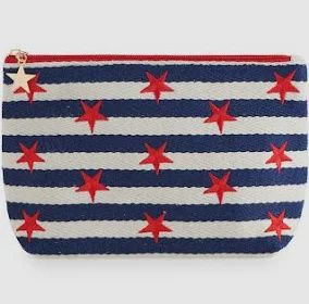 Morgan Stars Navy Zip Pouch, Large