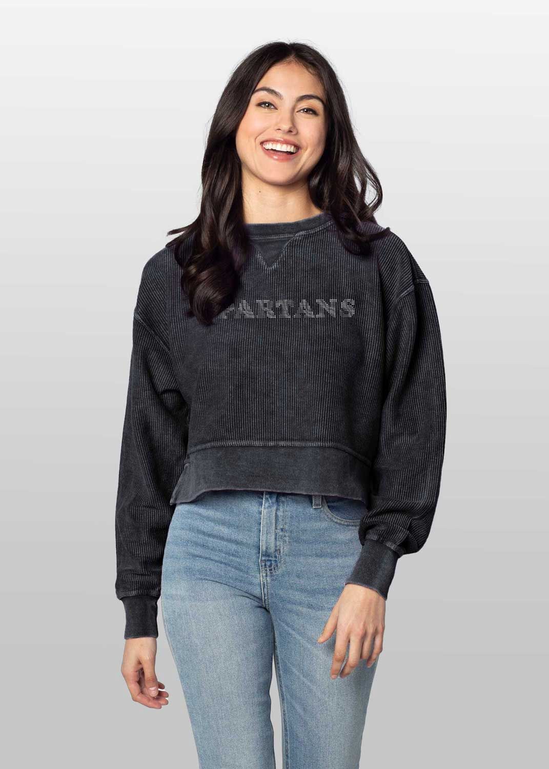 Corded Boxy Pullover 25, Color: Black, Size: AS