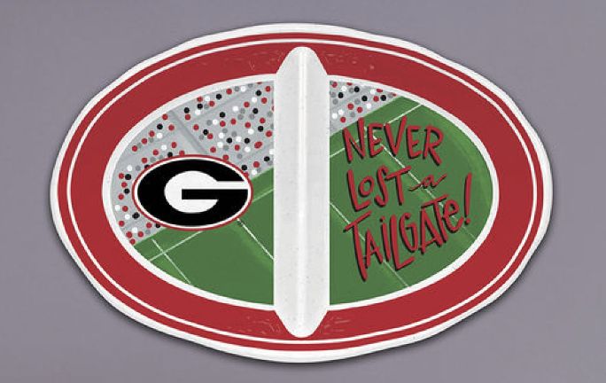 UGA Never Lost a Tailgate 2 Section Platter