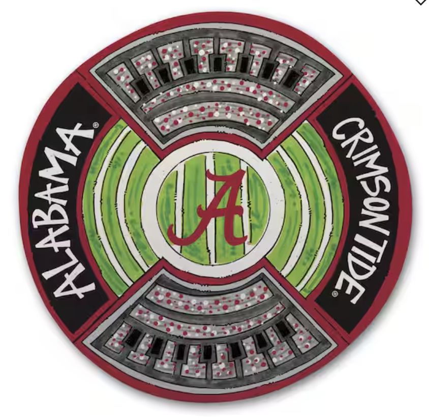 Alabama Round Melamine Stadium Platter