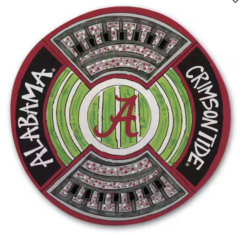 Alabama Round Melamine Stadium Platter