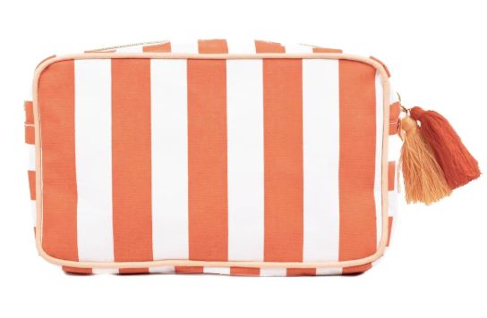 Megan Stripe Cosmetic Orange/White