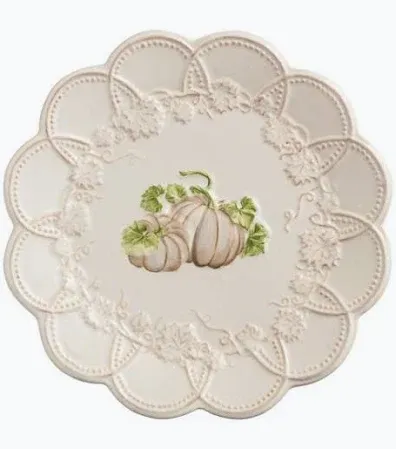Gather White Pumpkin Plate