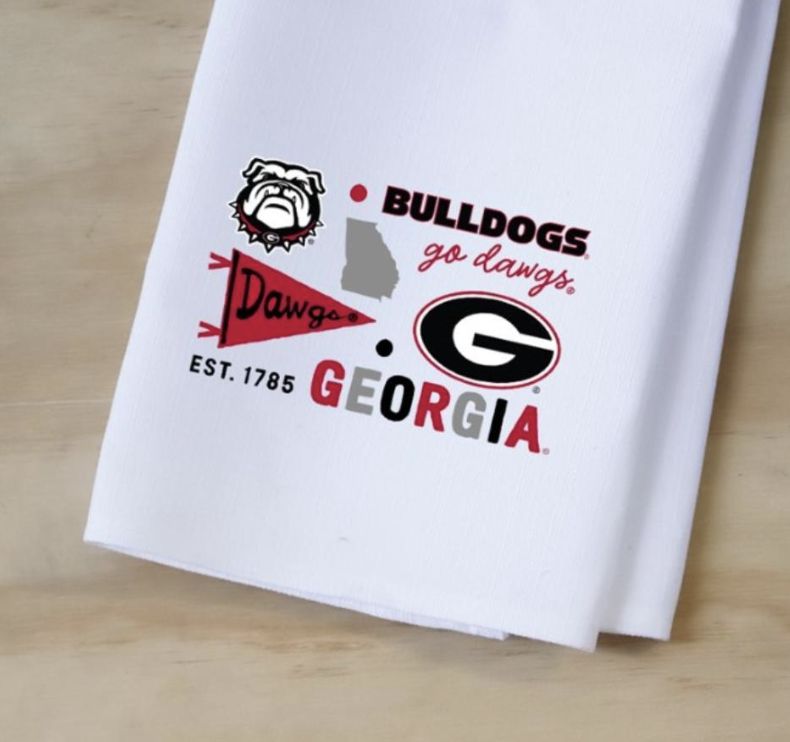 Collegiate Cluster Tea Towel, School: UGA