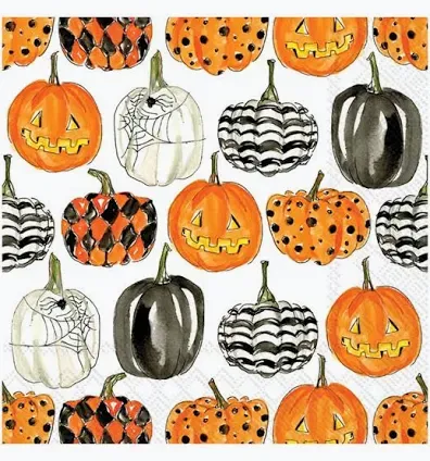 Pumpkin Pattern Cocktail Napkin