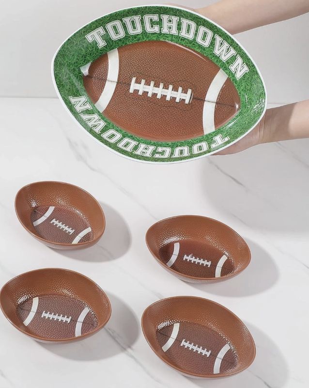 Football Touchdown Serving Bowls, Set of 5