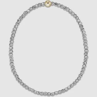 Classic Hematite Bracelet 2mm, F25, Color: Silver Faceted Hematite