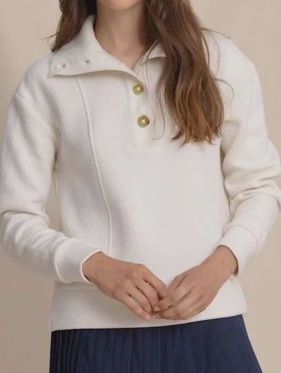 Southern Tide Tonya Button Mock Pullover