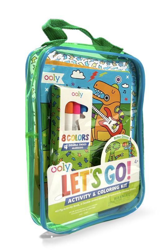 Let's Go: Activity &amp; Coloring Kit, Design: Robo Dinos