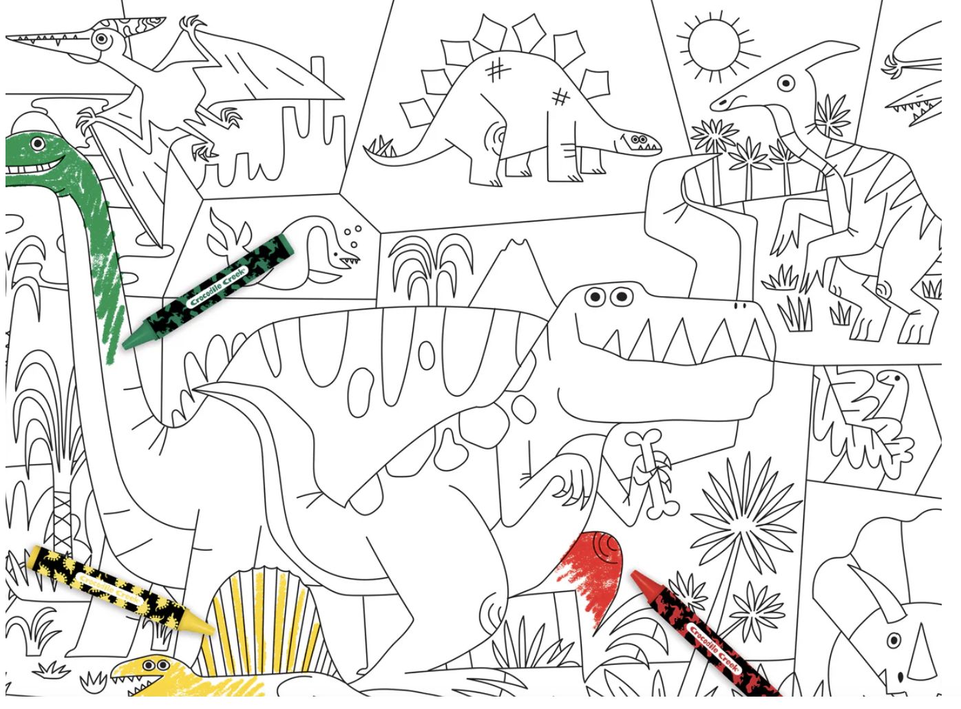Dino World Coloring Poster
