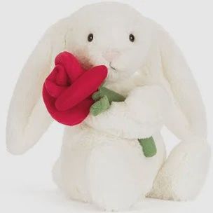 Cream Bunny with Rose