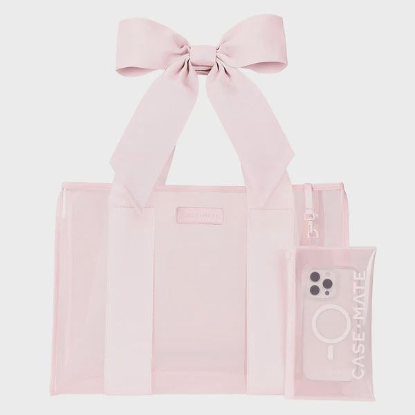 Jelly Tote Bag w/ Phone Pouch, Color: Ballet Pink